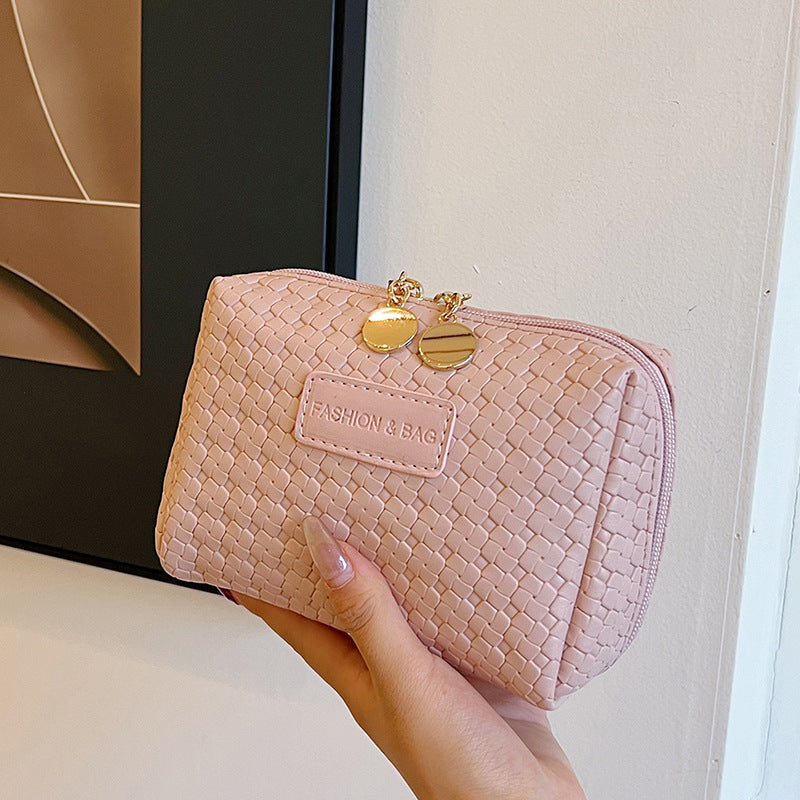 Style Woven Pattern Large Capacity Good-looking Cosmetics Storage Waterproof Wash Cosmetic Bags