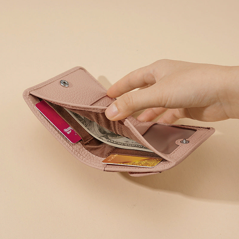 Pretty Women's Genuine Leather Swiping Mini Ladies Wallet