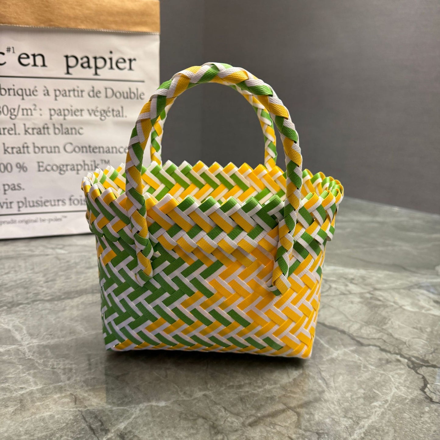 Women's Plastic Woven Knitted Basket Hand Gift Handbags