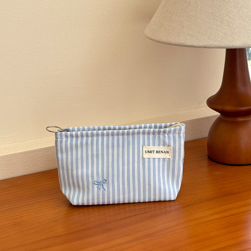 Bowknot Storage Essential Liner Female Large Capacity Portable Cosmetics Makeup Bag