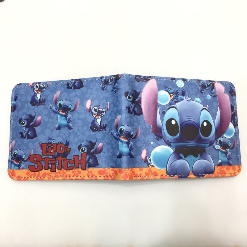 Cute Cartoon Stitch Short Anime Blue Long Ears Coin Purses