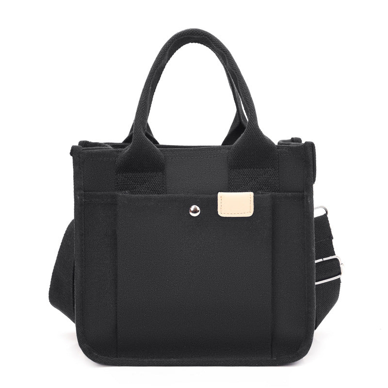 Women's Canvas Simple Artistic Portable Lunch Handbags