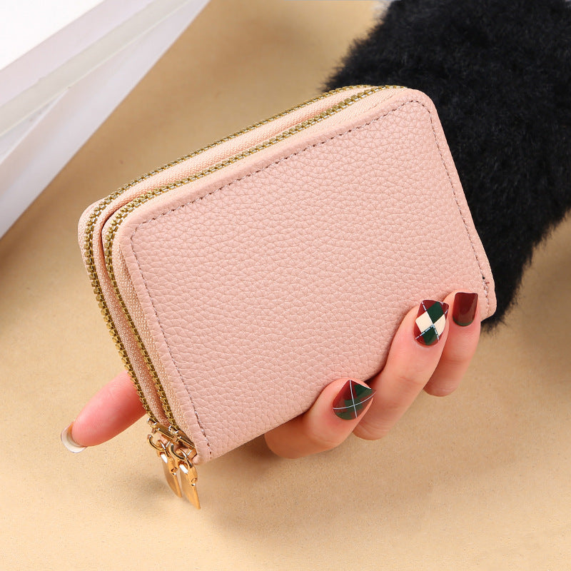 Women's Multifunctional Expanding Double Layer Zipper Large Card Holder