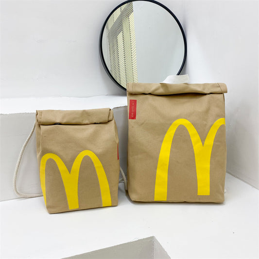 Casual Mcdonald Paper Printing Lunch Box Shoulder Bags