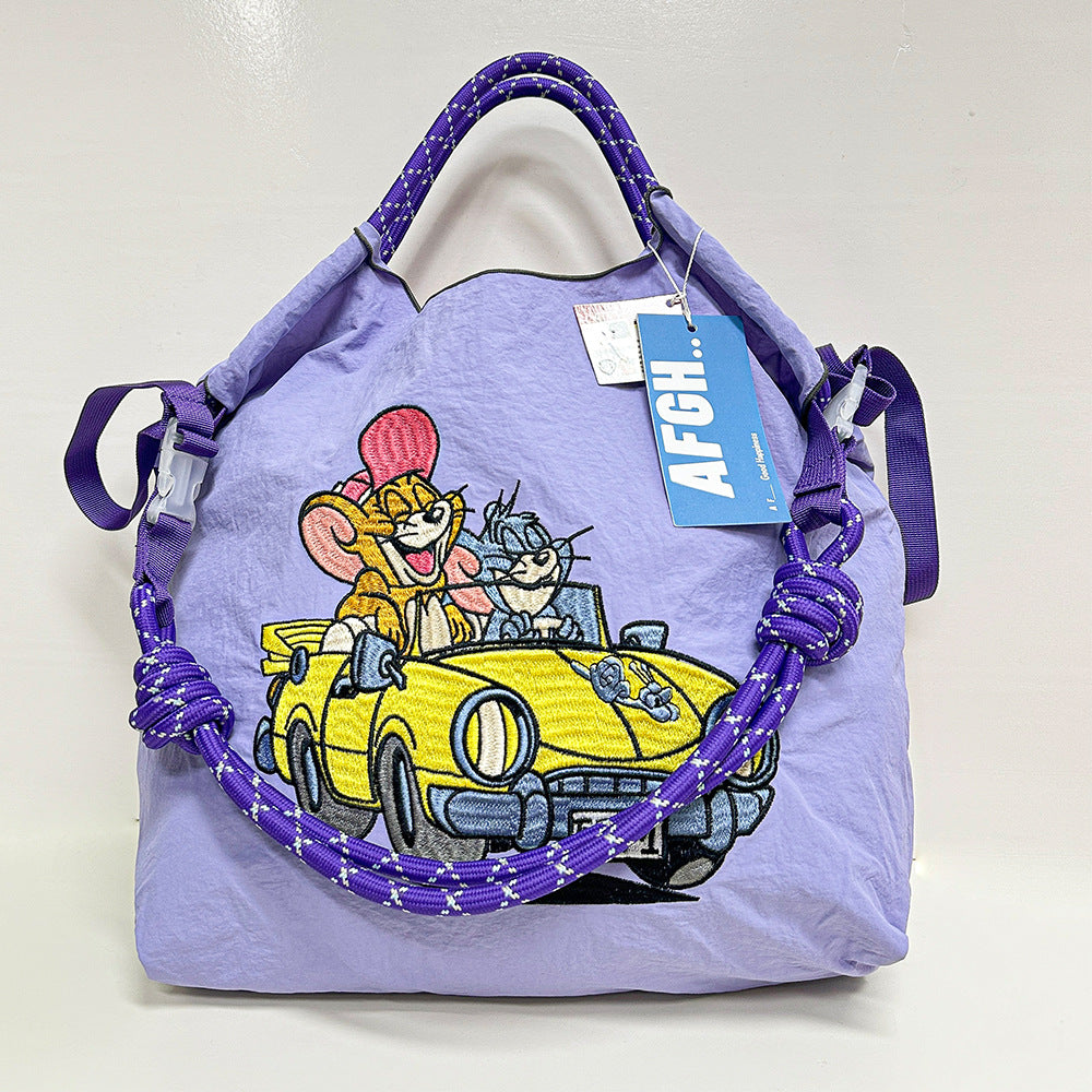 Authorized Embroidered Shopping Female Cartoon Fashion Portable Shoulder Bags