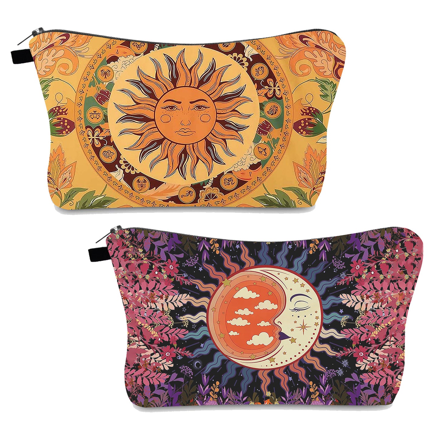 Women's Sunflower Pattern Clutch Multifunctional Toiletry Cosmetic Bags