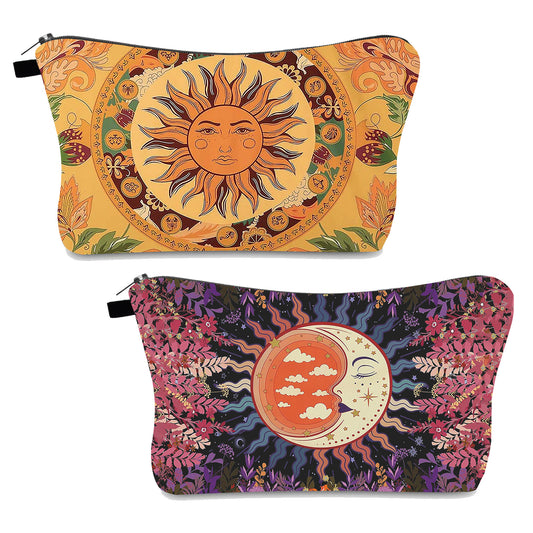Women's Sunflower Pattern Clutch Multifunctional Toiletry Cosmetic Bags