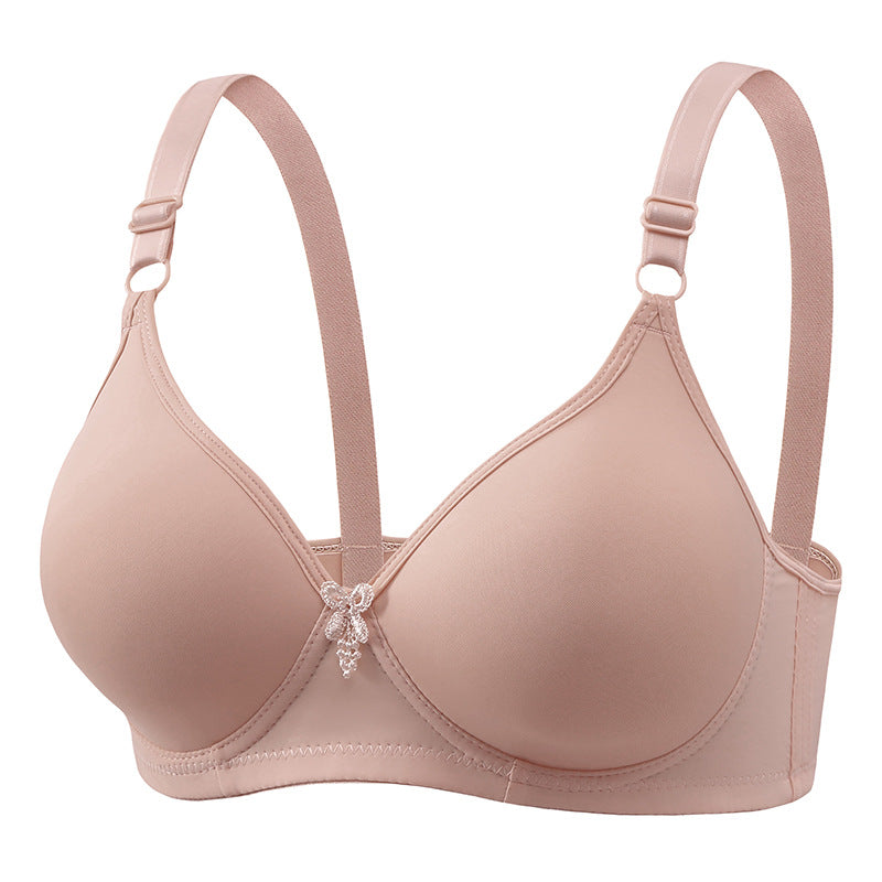 Women's Comfortable Three Breasted Traditional Thin Mould Cup Everyday Bras