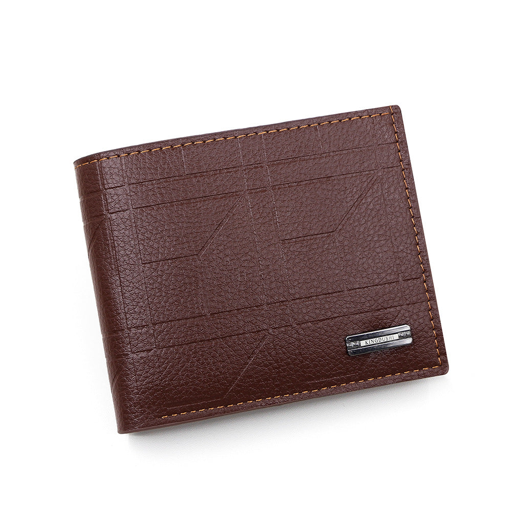 Men's Fashion Green Plaid Horizontal Soft Leather Large Capacity Men's Wallet