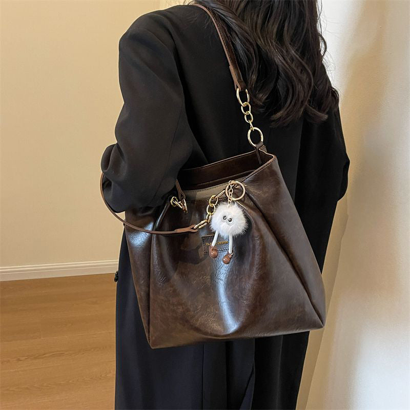 Women's Genuine Leather Large Capacity Retro Commuting Shoulder Bags