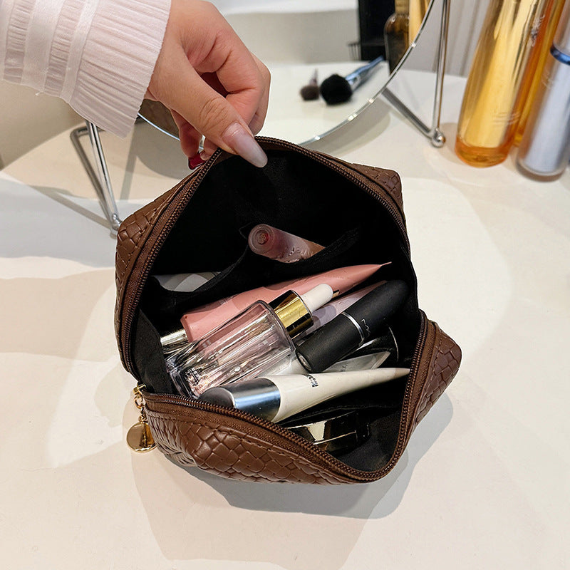 Style Woven Pattern Large Capacity Good-looking Cosmetics Storage Waterproof Wash Cosmetic Bags