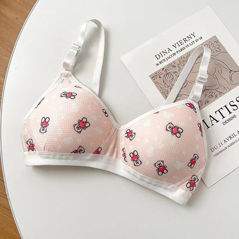 Cartoon Sweet Cute Underwear Wireless Comfortable Breathable Traceless Lingerie Sets