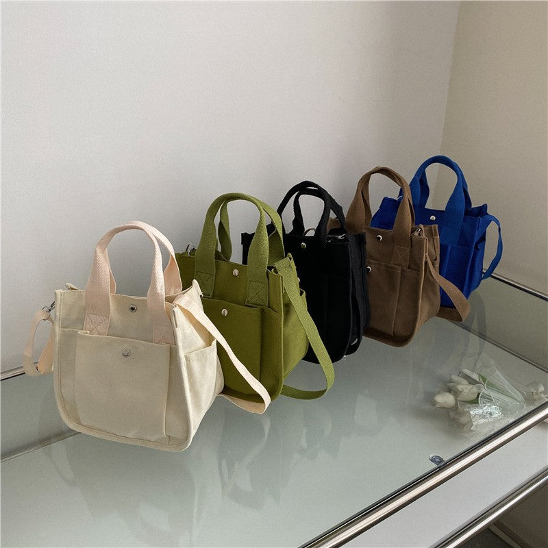 Classy Slouchy Canvas Summer Solid Color Handbags