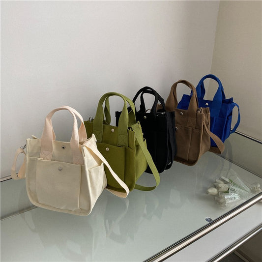 Classy Slouchy Canvas Summer Solid Color Handbags