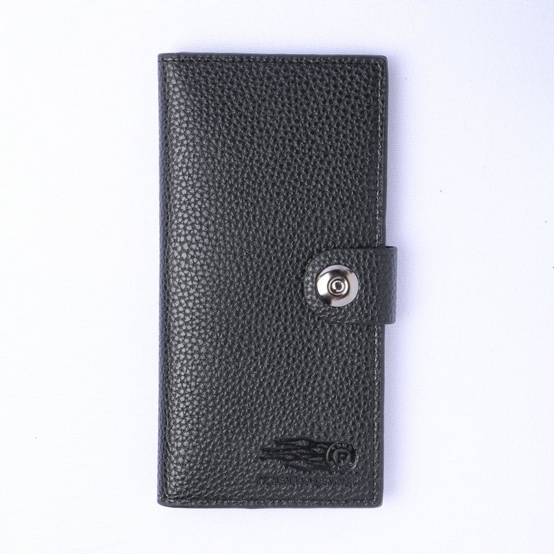 Men's Simple Portable Long Leather Multiple Slots Change Men's Wallet