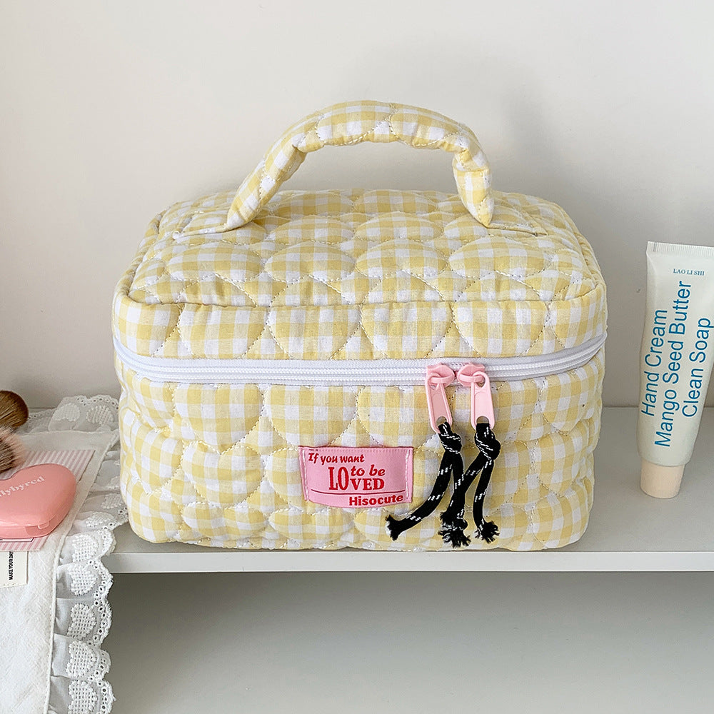 Portable Large Capacity Color Plaid Storage Bags