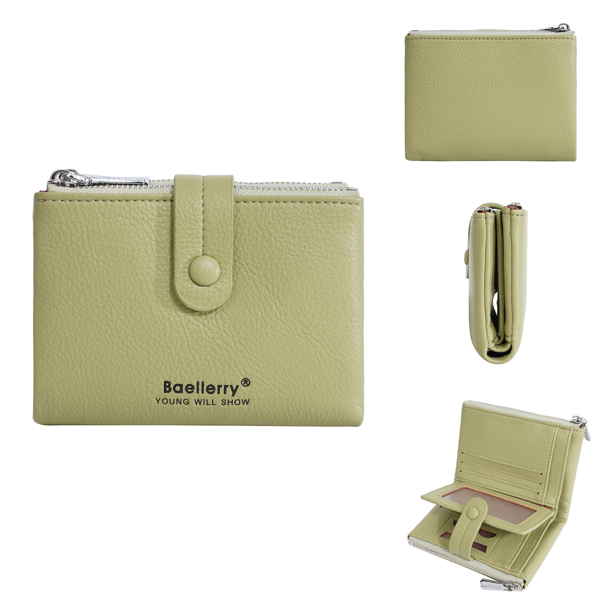 Women's Zipper Multiple Slots Large Capacity Short Ladies Wallet