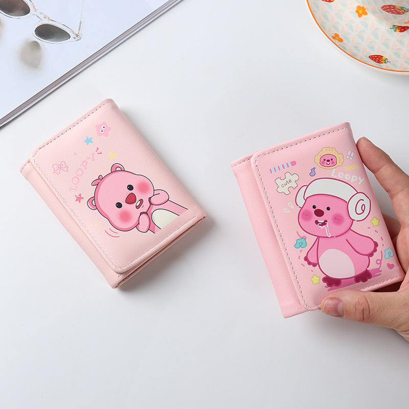 Three-fold Female Big Ears Dog Clamp Good-looking Ladies Wallets