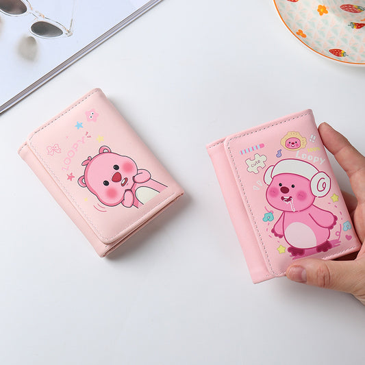 Three-fold Female Big Ears Dog Clamp Good-looking Ladies Wallets