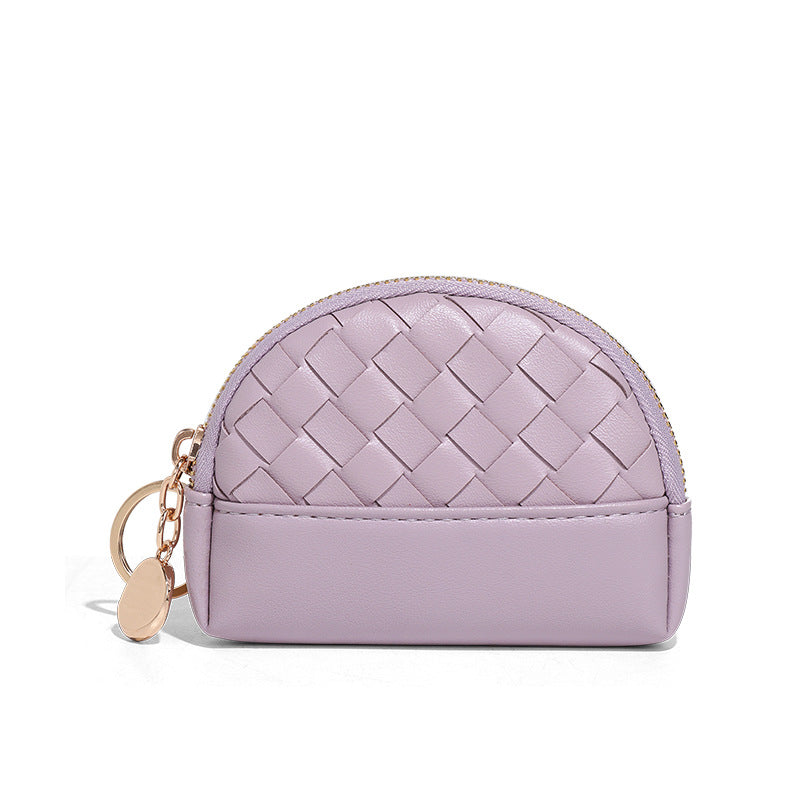 Creative Women's Hand-woven Simple Leather Zipper Ladies Wallet