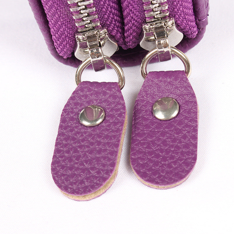 Women's Expanding Stitching Double Zipper Multiple Slots Ladies Wallets