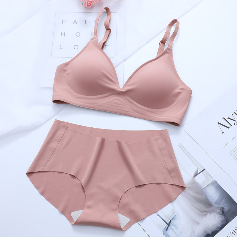 Women's Cartoon Chest Underwear Small Flat Gathered Lingerie Sets