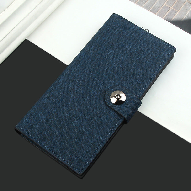 Men's Canvas Magnetic Snap Korean Fashion Large Men's Wallet