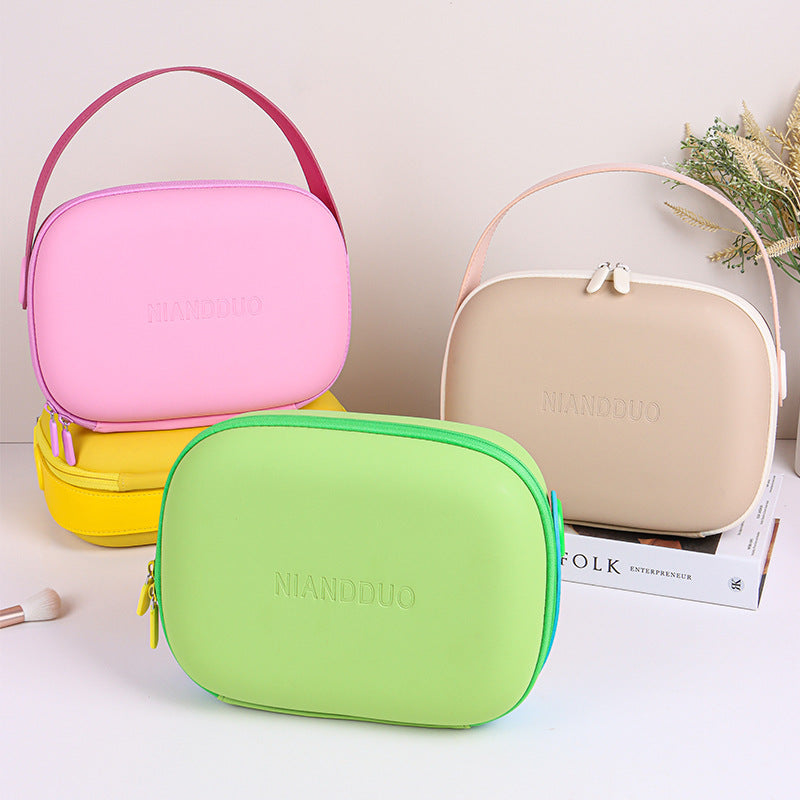 Portable Dopamine Cosmetics Toiletries Waterproof Hard Makeup Bag