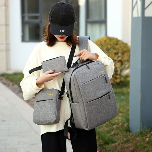 Men's Business Fixed Leisure Fashion Three-piece Set Backpacks