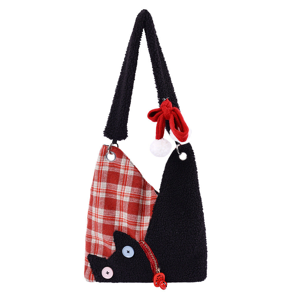 Women's Good-looking Cute Cat Canvas Large Capacity Women's Shoulder Bag