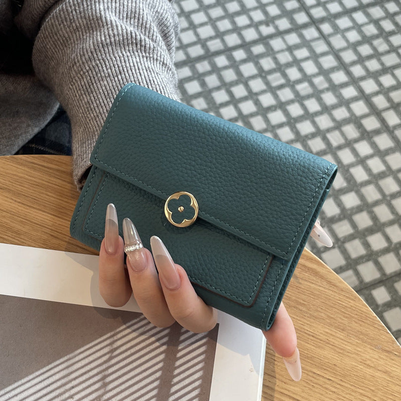 Women's Leather Short Exquisite Multi Slots Large Coin Purses