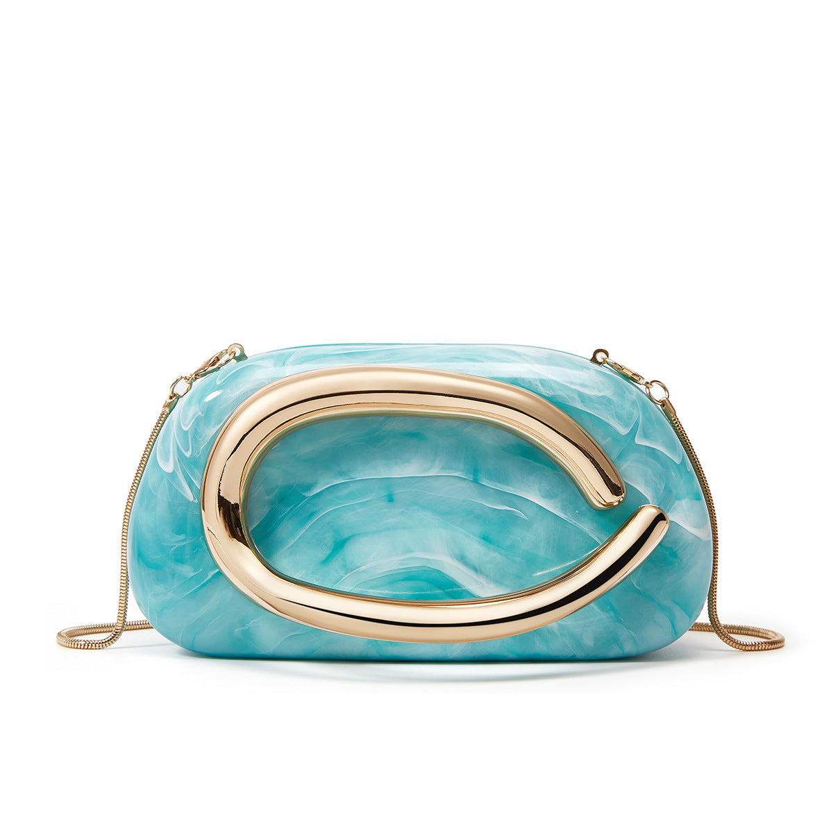 Women's Metal Clutch Box Details Decorative Personality Design Mini Women's Messenger Bag