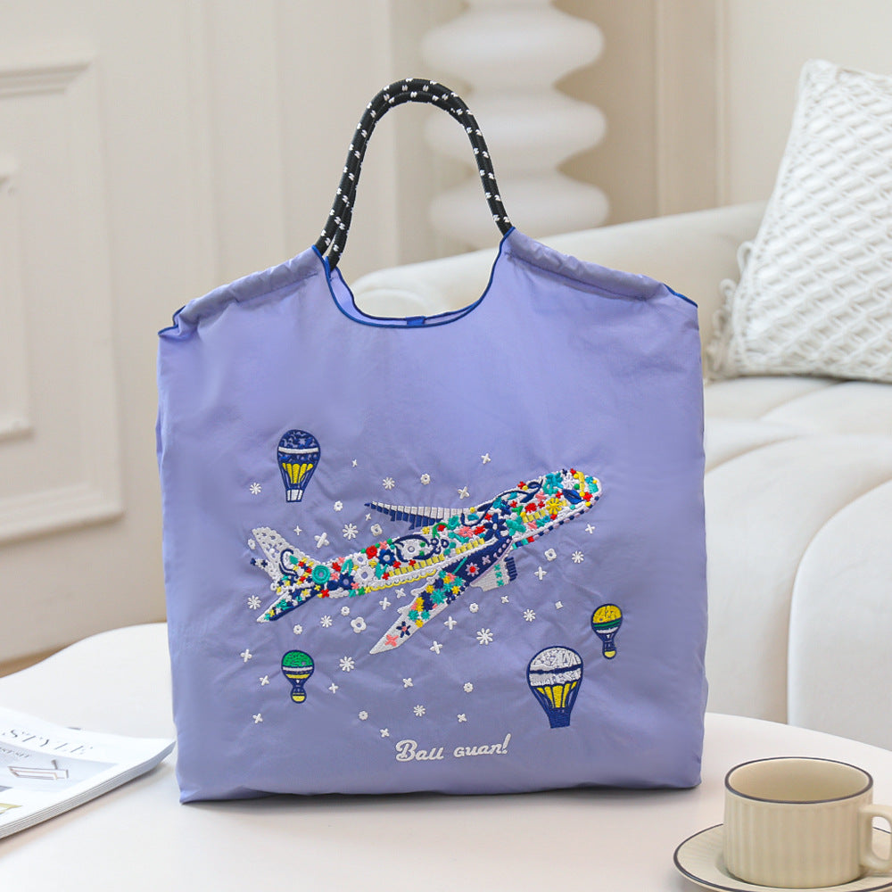 Nylon Embroidered Fashion Niche Large Capacity Women's Shoulder Bag