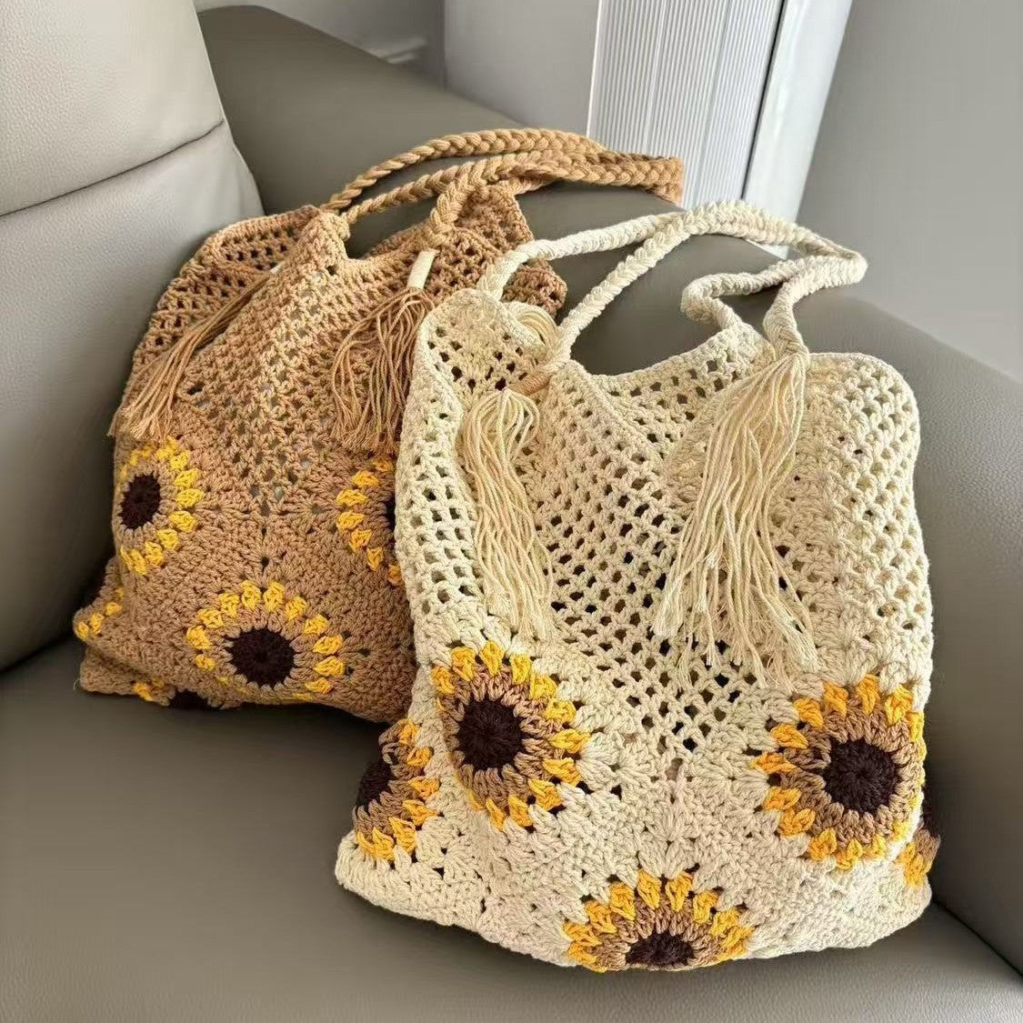 Women's Large Capacity Crocheted Summer Niche Idle Style Seaside Vacation Women's Shoulder Bag