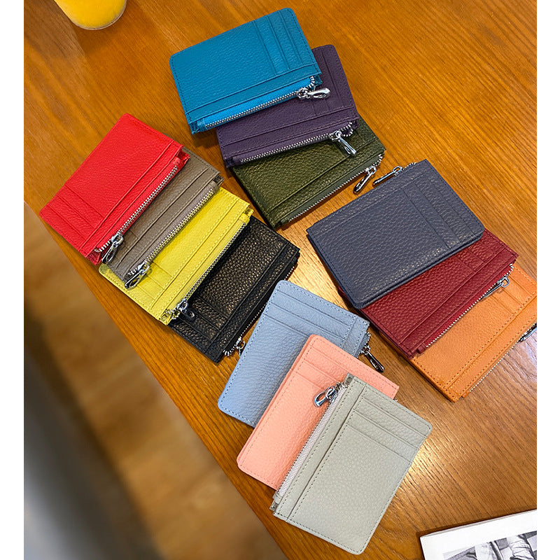 Large Capacity Multiple Slots Unisex Korean Genuine Card Holder