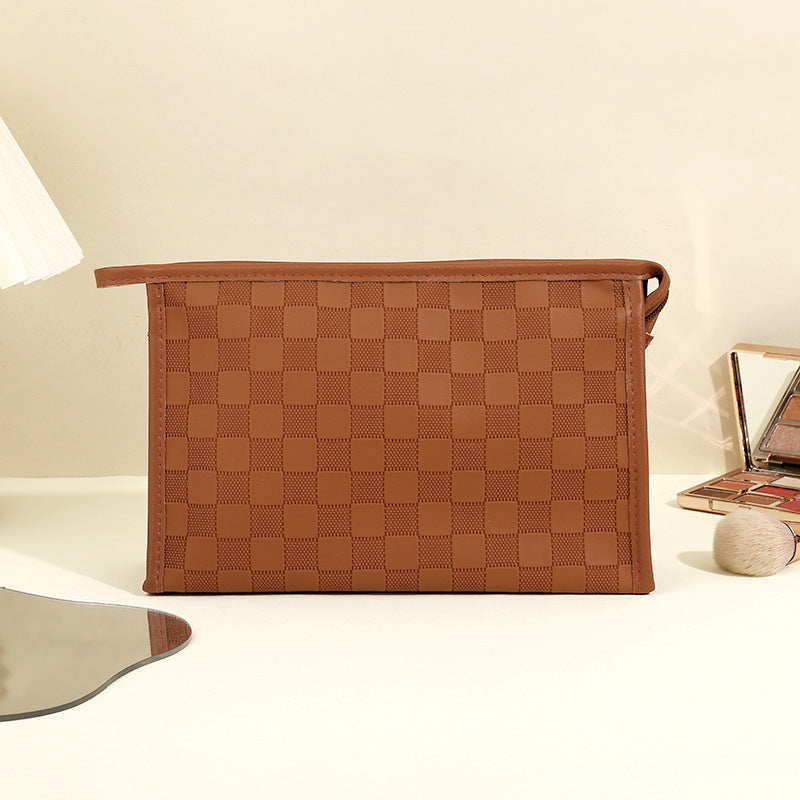 Women's High-grade Chessboard Storage Waterproof Portable Makeup Bag