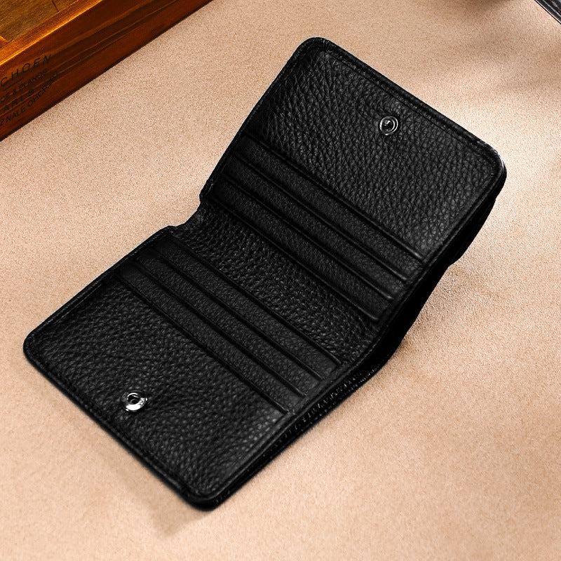 Men's Genuine Leather Short Hasp Change Credit Purses