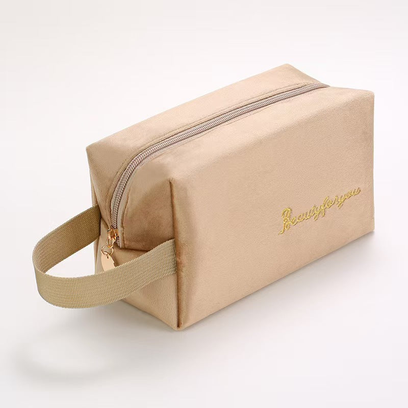 Plush Good-looking Storage Flannelette Large Capacity Embroidery Cosmetic Bags