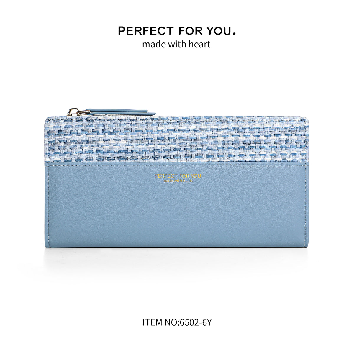 Women's Knitted Stitching Long Zipper Personality Mobile Multiple Slots Bags