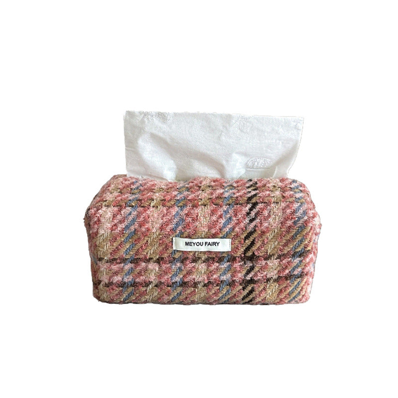 Knitted Tissue Box Home Bedroom Living Room Storage Portable Paper Makeup Bag