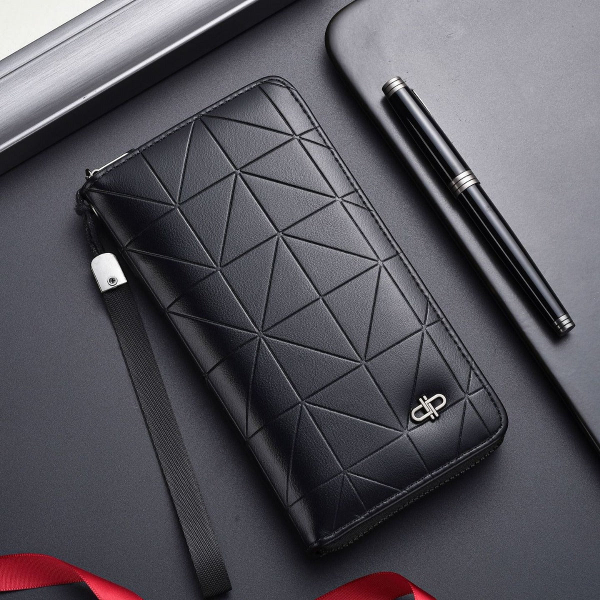 Men's Fashion Business Zipper Long Mobile Change Bags