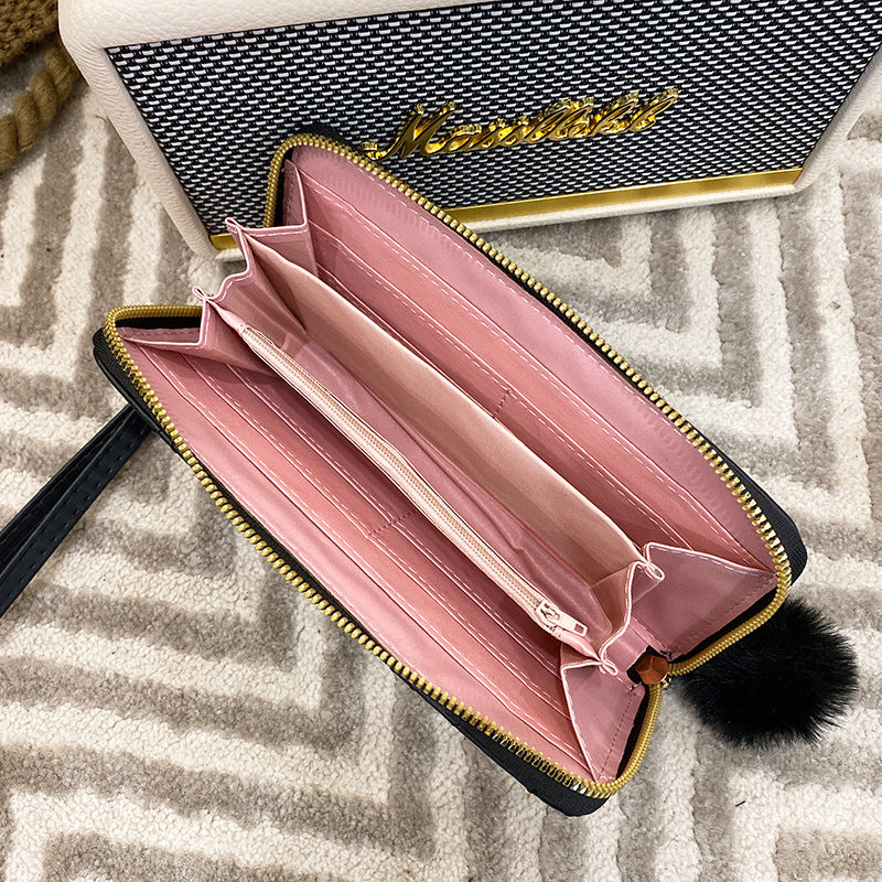 Women's Summer Indentation Mid-length Clutch Trendy Love Change Mobile Ladies Wallet