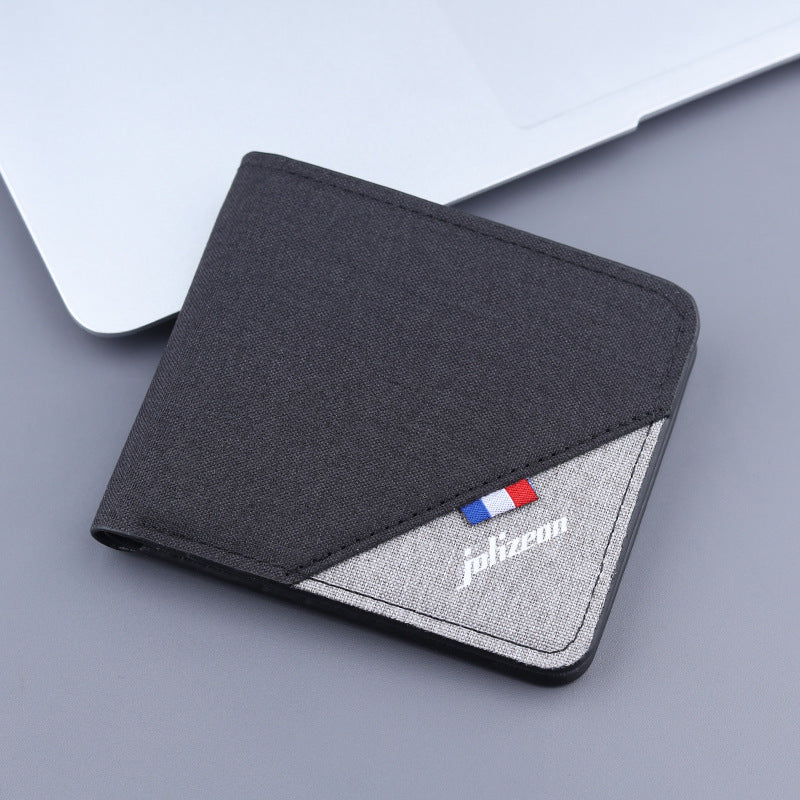 Classic Men's Short Canvas Thin Cloth Men's Wallets