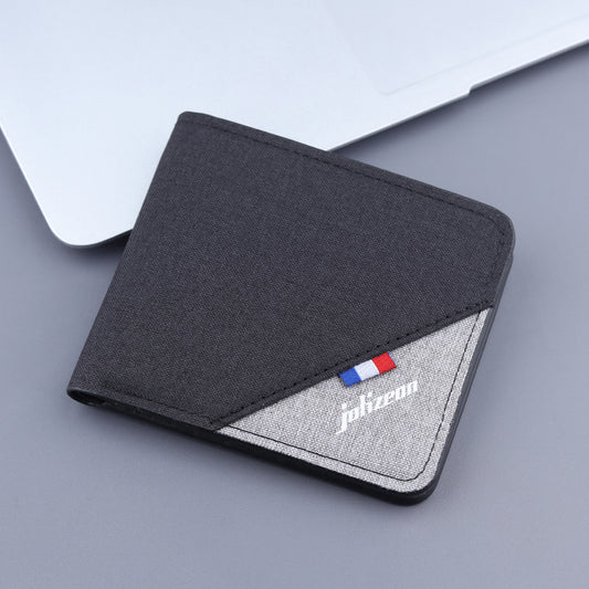 Classic Men's Short Canvas Thin Cloth Men's Wallets