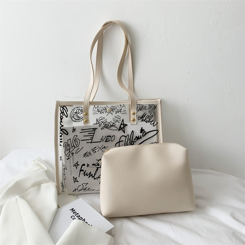 Versatile Transparent Family Waterproof Class Commuter Handbags