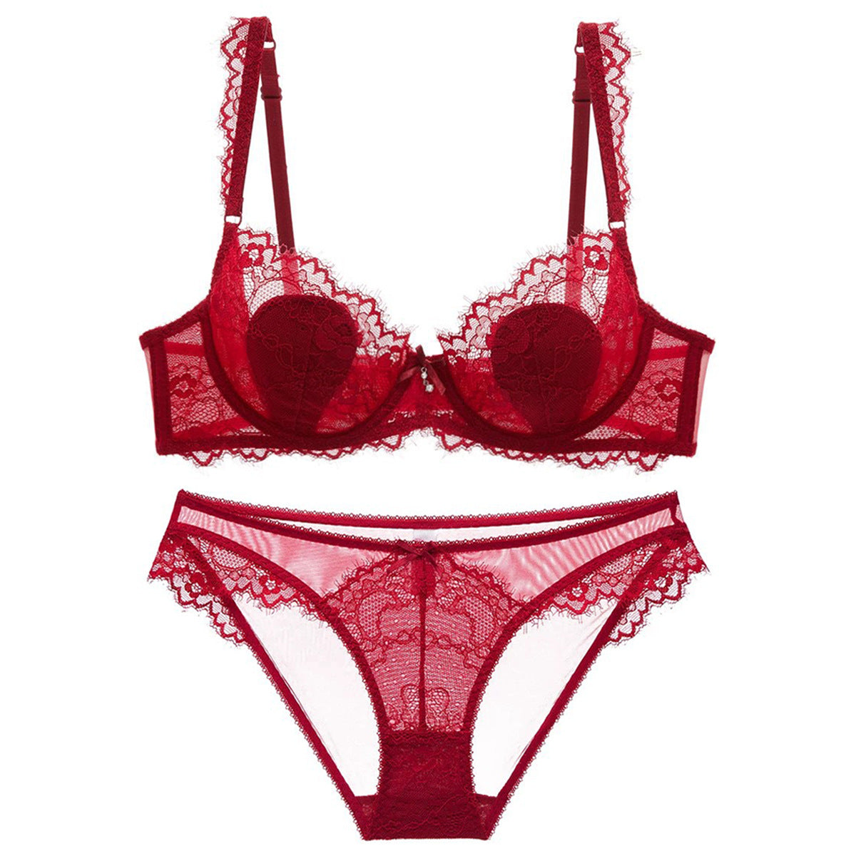 Women's Sexy Underwear French Transparent Lace Big Chest Lingerie Sets