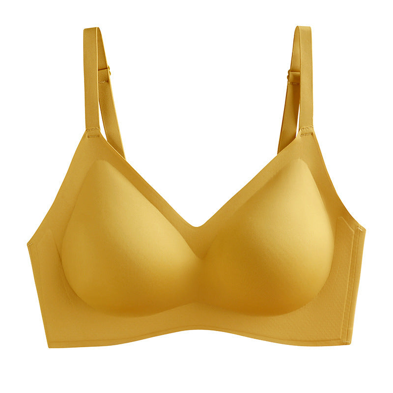 Women's Seamless Thin Underwear Wireless Small Chest Push Bras