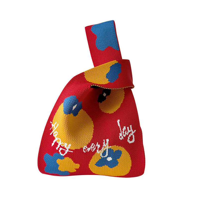 Women's Festive Gift Knitted Lucky Trendy Persimmon Handbags