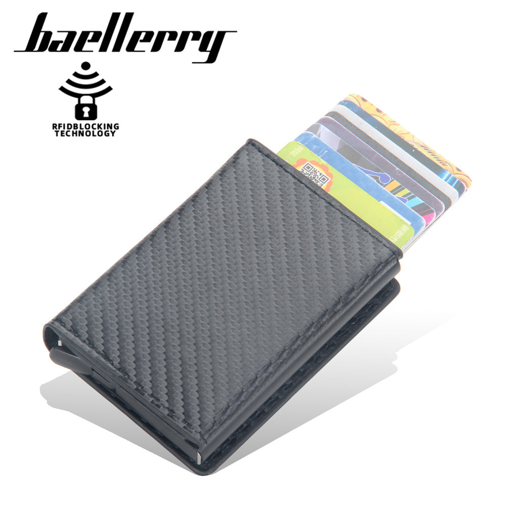Men's Aluminum Box Multiple Slots Diamond Plaid Card Holder
