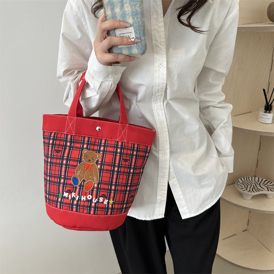 Winter Cartoon Bear Large Capacity Western Style Shoulder Bags
